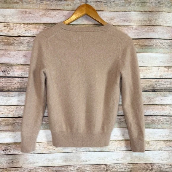 Quince Women's Camel Tan 100% Cashmere V Neck Pullover Sweater Size Small - Picture 7 of 10
